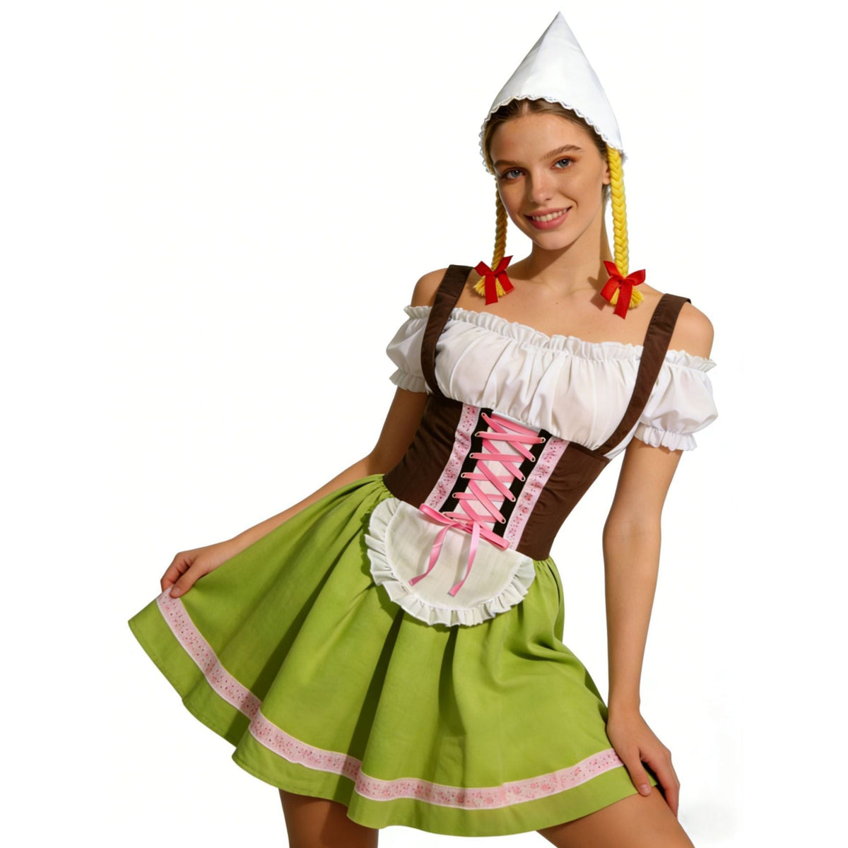 Women's Oktoberfest Dirndl Set, Dirndl dress with apron and pointed hat