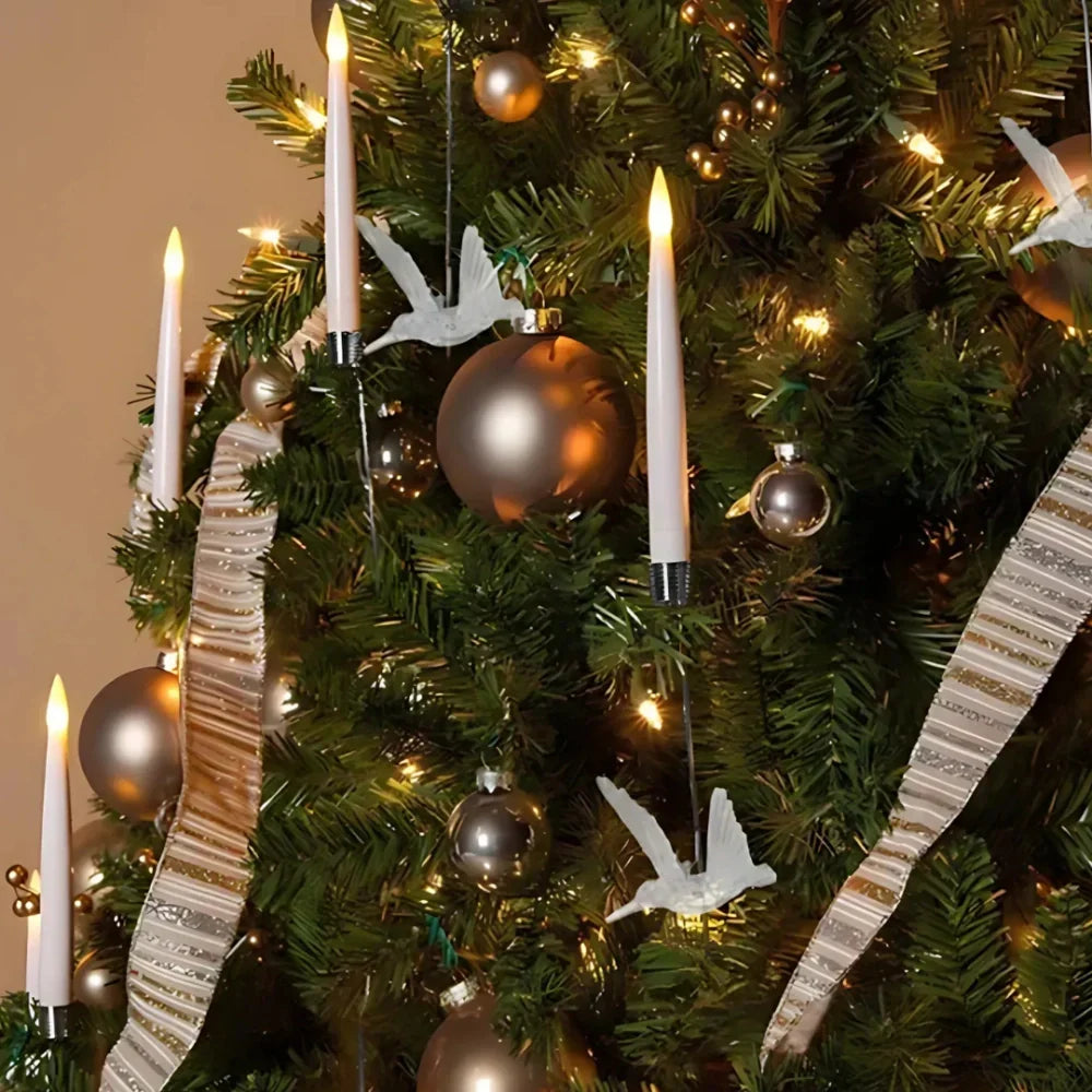 LED Christmas tree candles with remote control – Dimmable