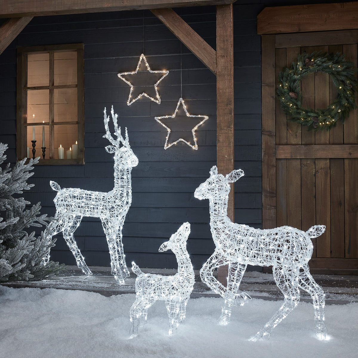 LED Reindeer Family Outdoor – 540 LEDs, Timer Function
