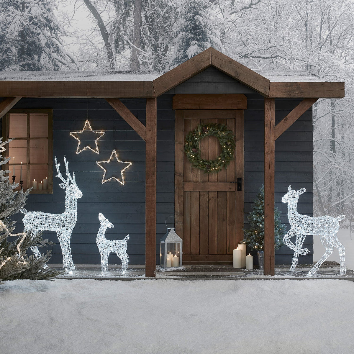 LED Reindeer Family Outdoor – 540 LEDs, Timer Function