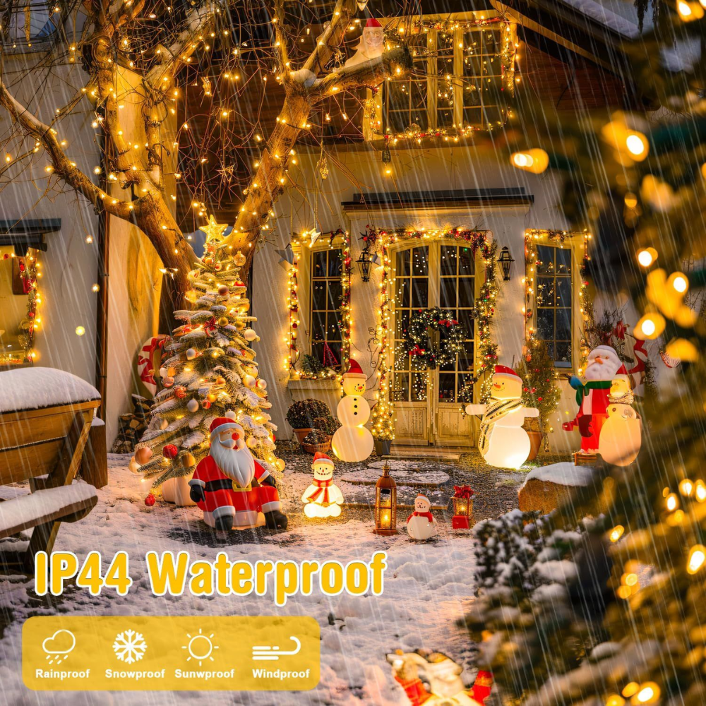 LED Fairy Lights Outdoor Warm White – Battery-Operated with 8 Light Modes