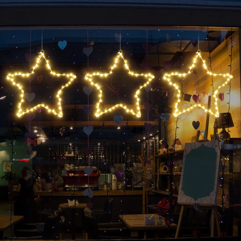 LED Metal Star Lights – Christmas Wall and Window Decoration