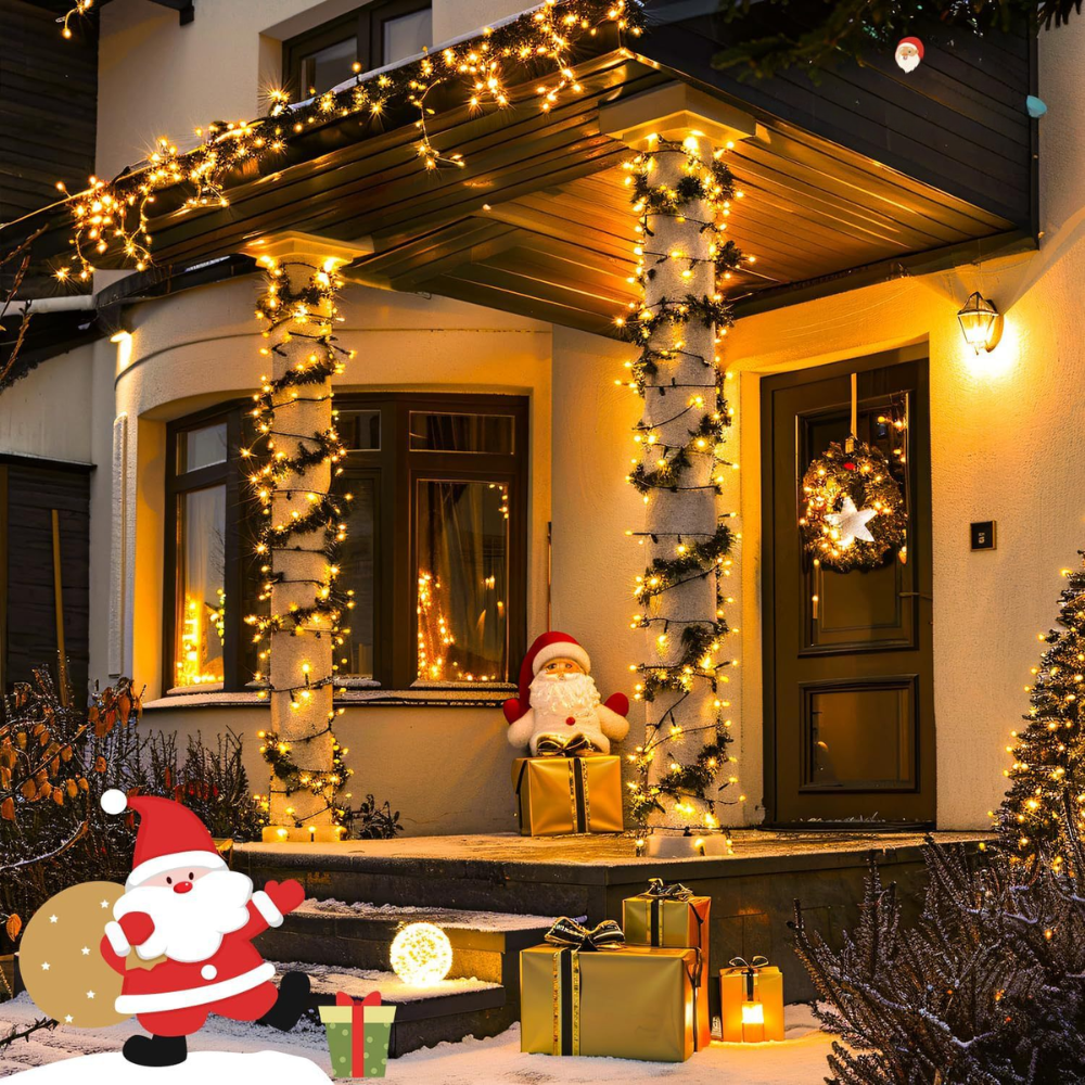 LED Fairy Lights Outdoor Warm White – Battery-Operated with 8 Light Modes