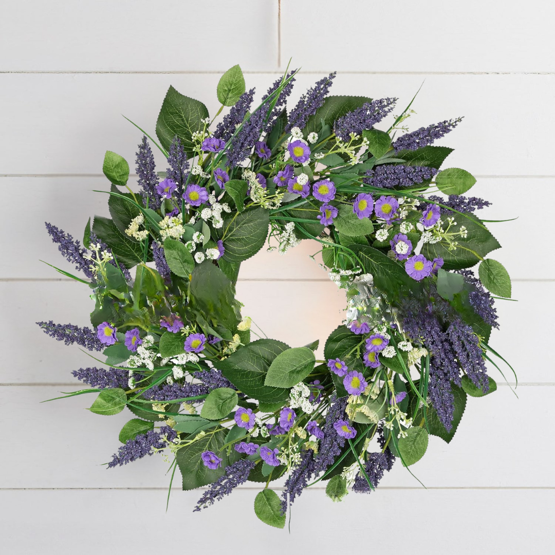 Artificial Lavender Wreath – Reusable Door Wreath