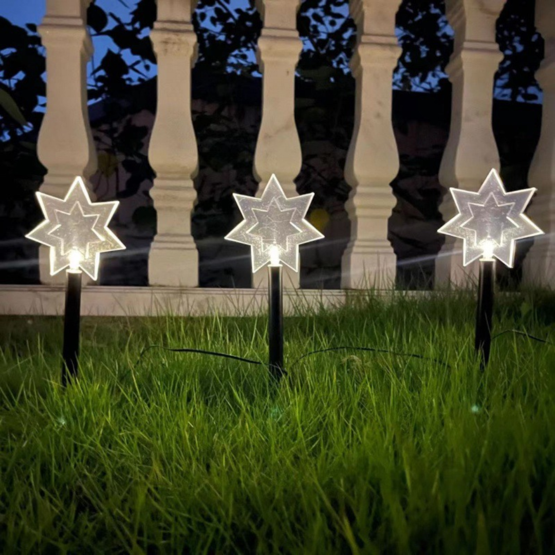 LED Star Garden Stake Outdoor – Christmas Lighting with Ground Spike