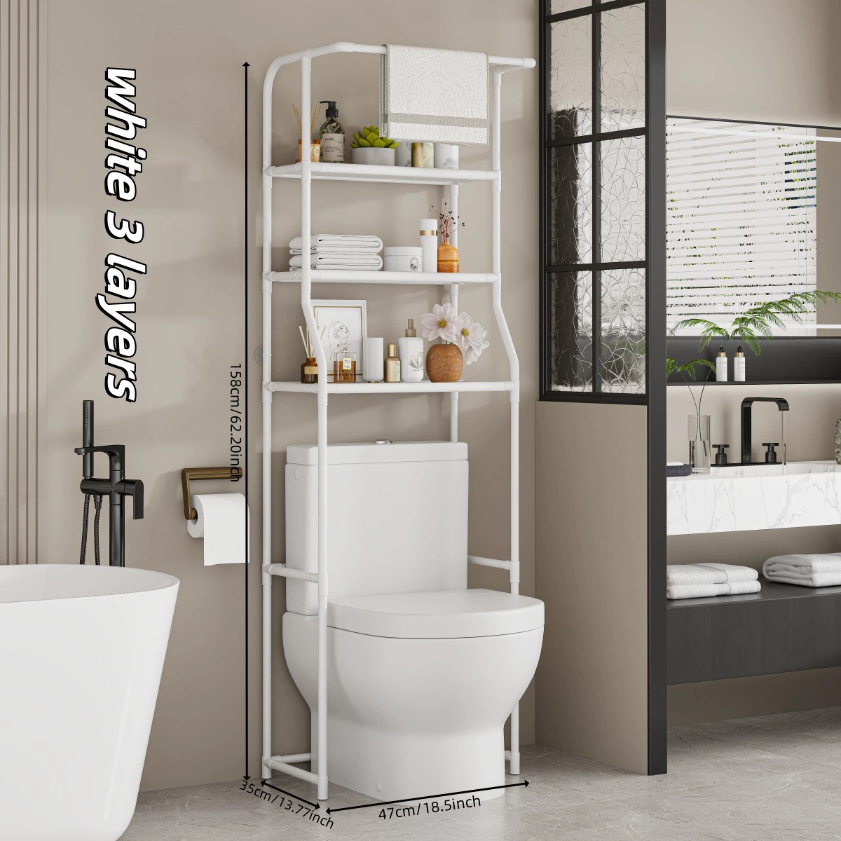 BathroomShelf Minimalist 3-Tier Bathroom Shelf