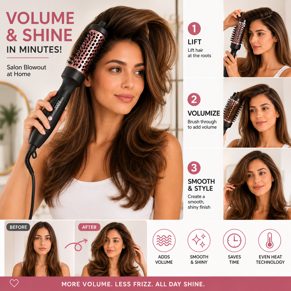 HairBrush – Multifunctional Hair Volumizing and Shine Brush