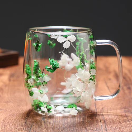CrystalMug Double-Walled Glass, Insulated Coffee Mug