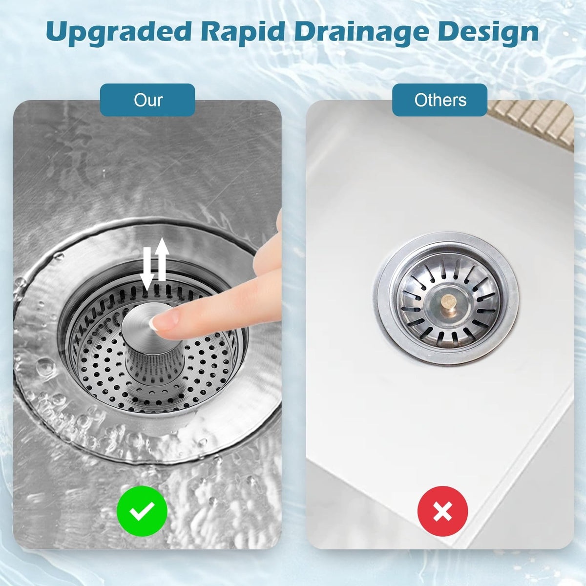 DrainStrainer Stainless Steel Kitchen Sink Strainer and Stopper