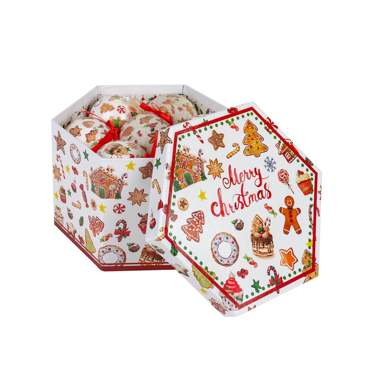 "Gingerbread" sphere box, 15 pieces