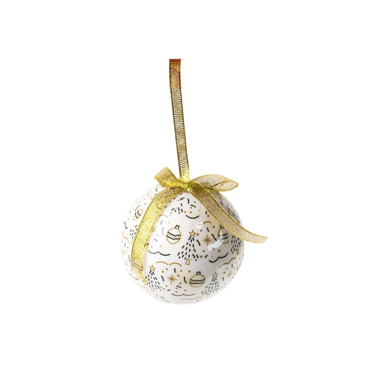 "Modern X-Mas" bauble box, 15-piece – Black/White/Gold