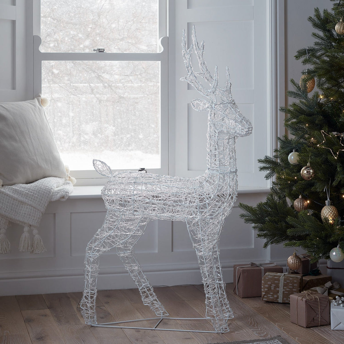 LED Acrylic Reindeer Figure – Christmas Decoration for Indoor and Outdoor Use