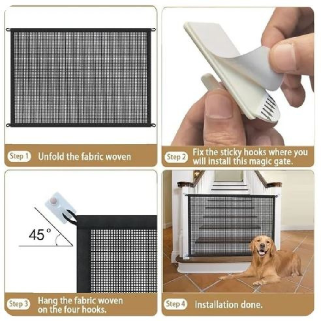 MagicGate Portable Pet Gate, Retractable Safety Barrier