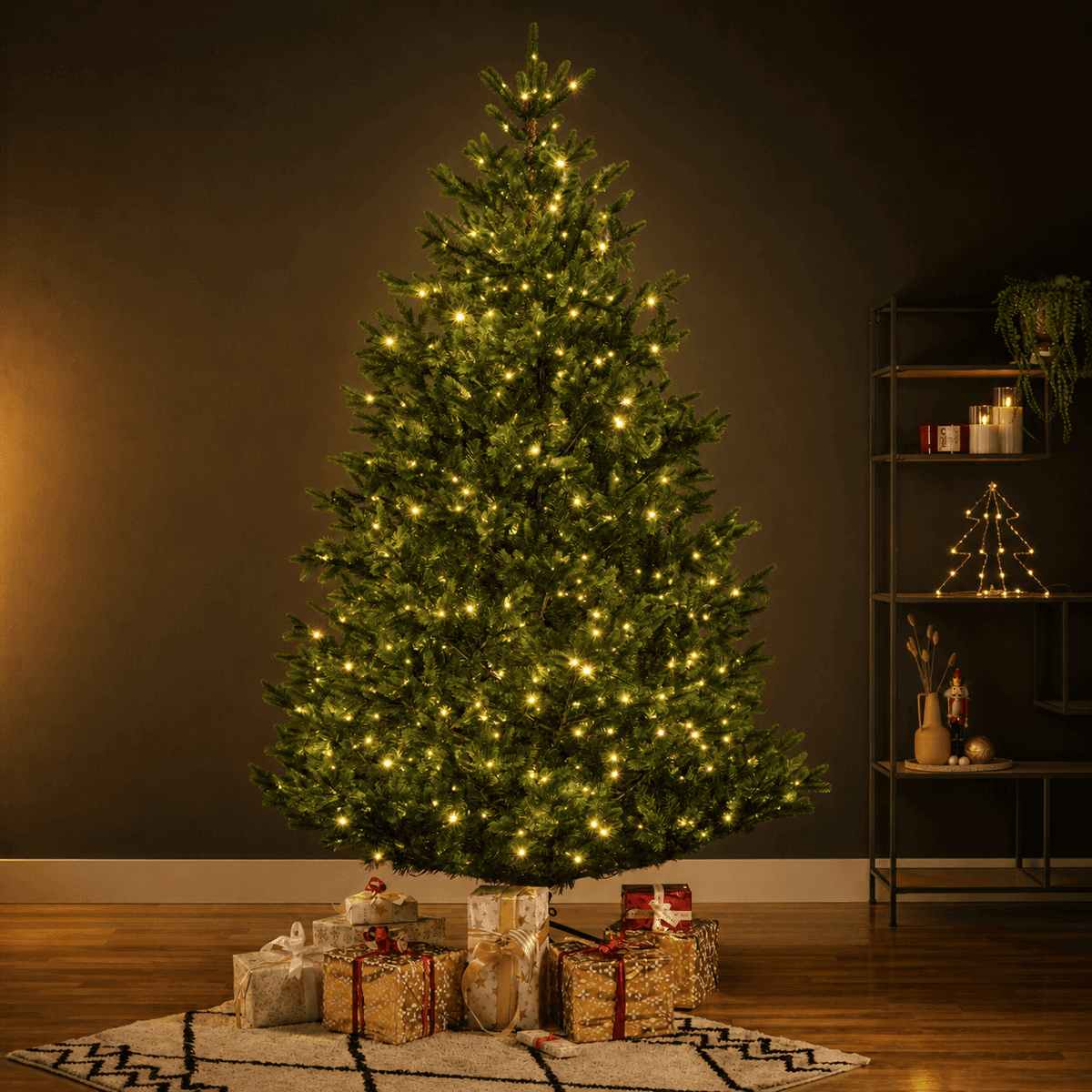 Premium Christmas Tree with LED Lights – Green or Snow-Covered