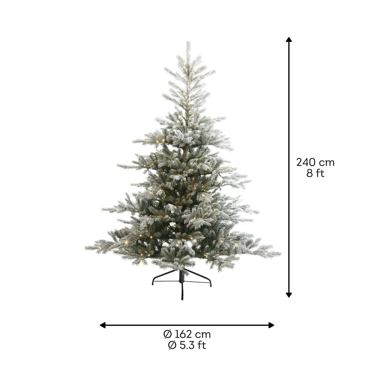 Premium Christmas Tree with LED Lights – Green or Snow-Covered