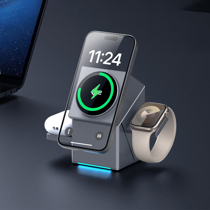 ChargingDock – 3-in-1 Magnetic Charging Dock with Stand