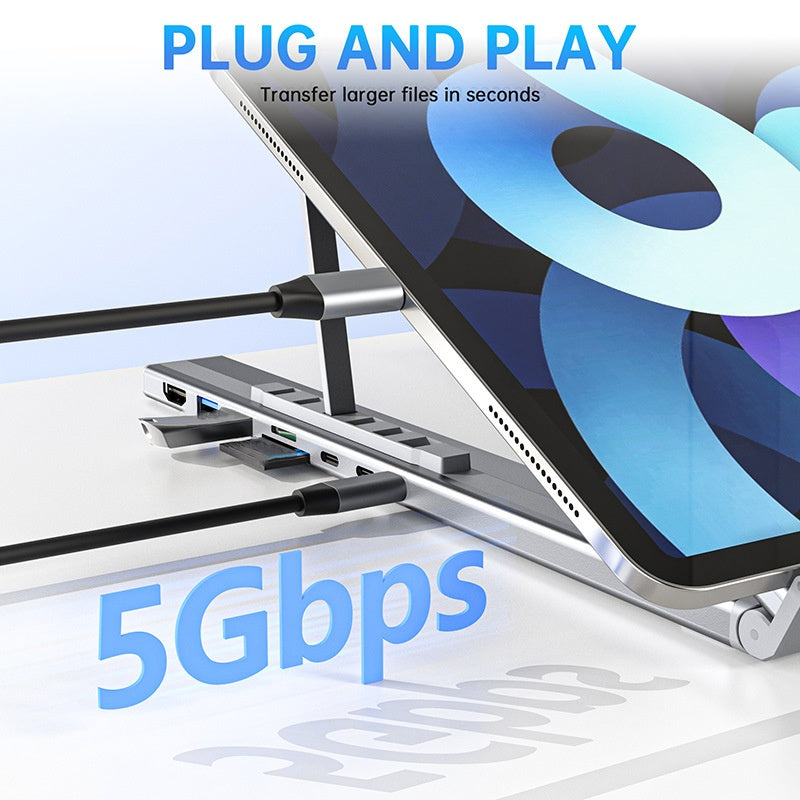 HubStand – Foldable laptop stand with multi-port hub