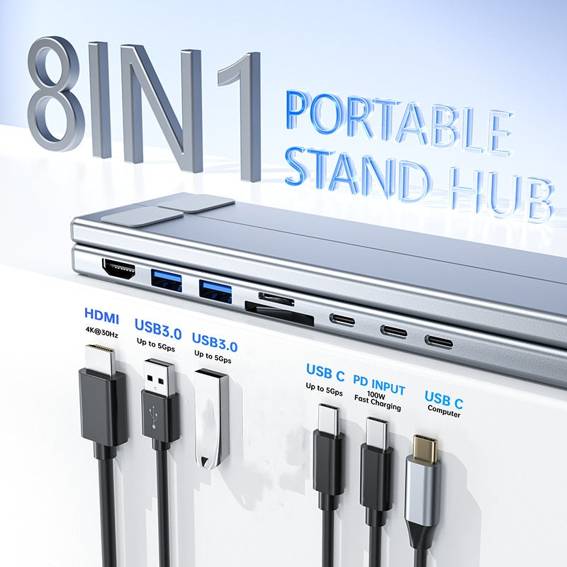 HubStand – Foldable laptop stand with multi-port hub