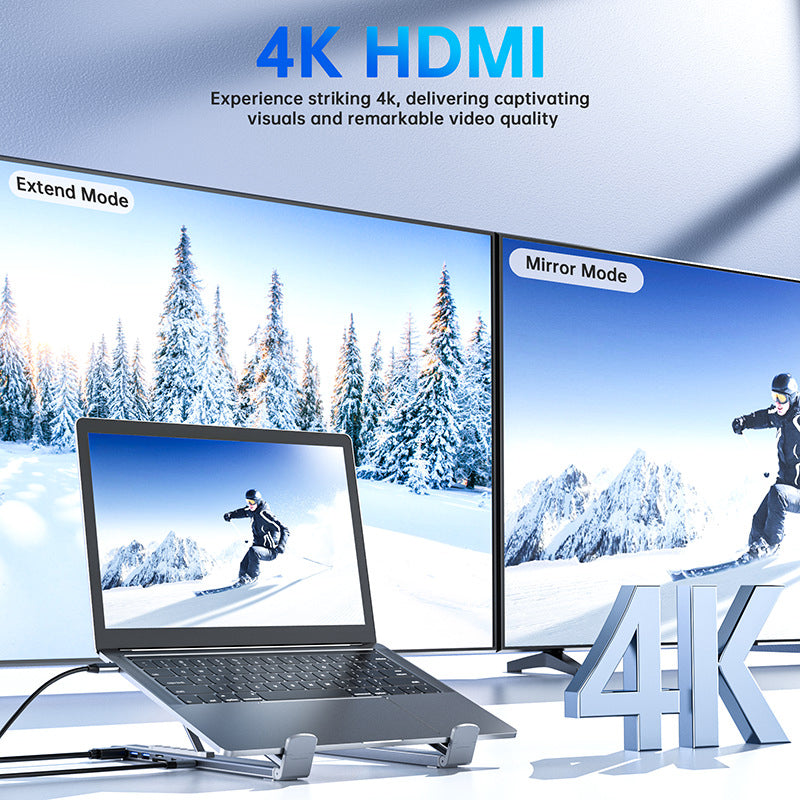 HubStand – Foldable laptop stand with multi-port hub