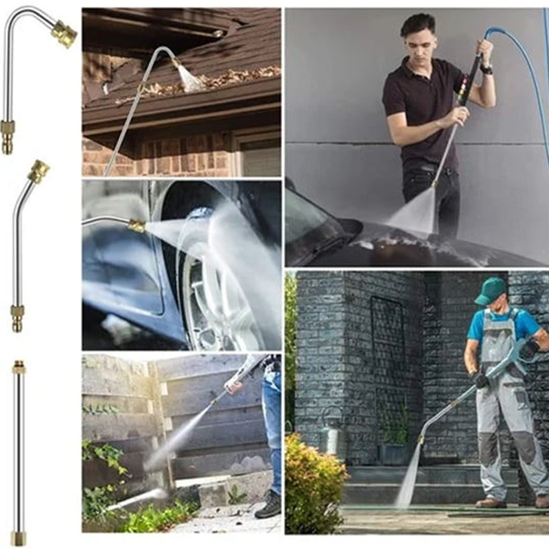MultiSpray-Düsenset bei der Reinigung von Dachrinne, Auto und Gartenzaun