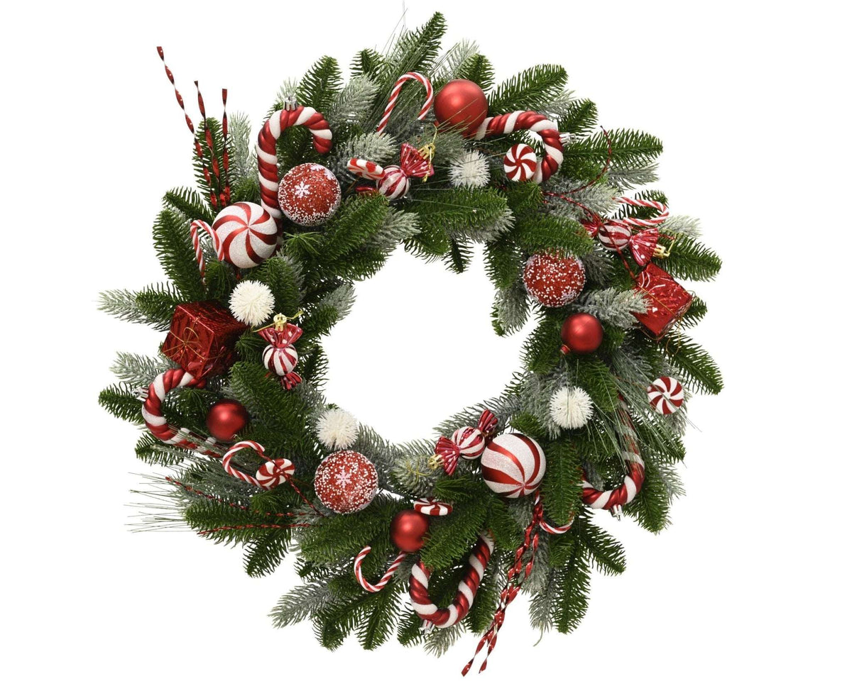 "Sweet Candys" fir wreath, large – indoor 60 cm
