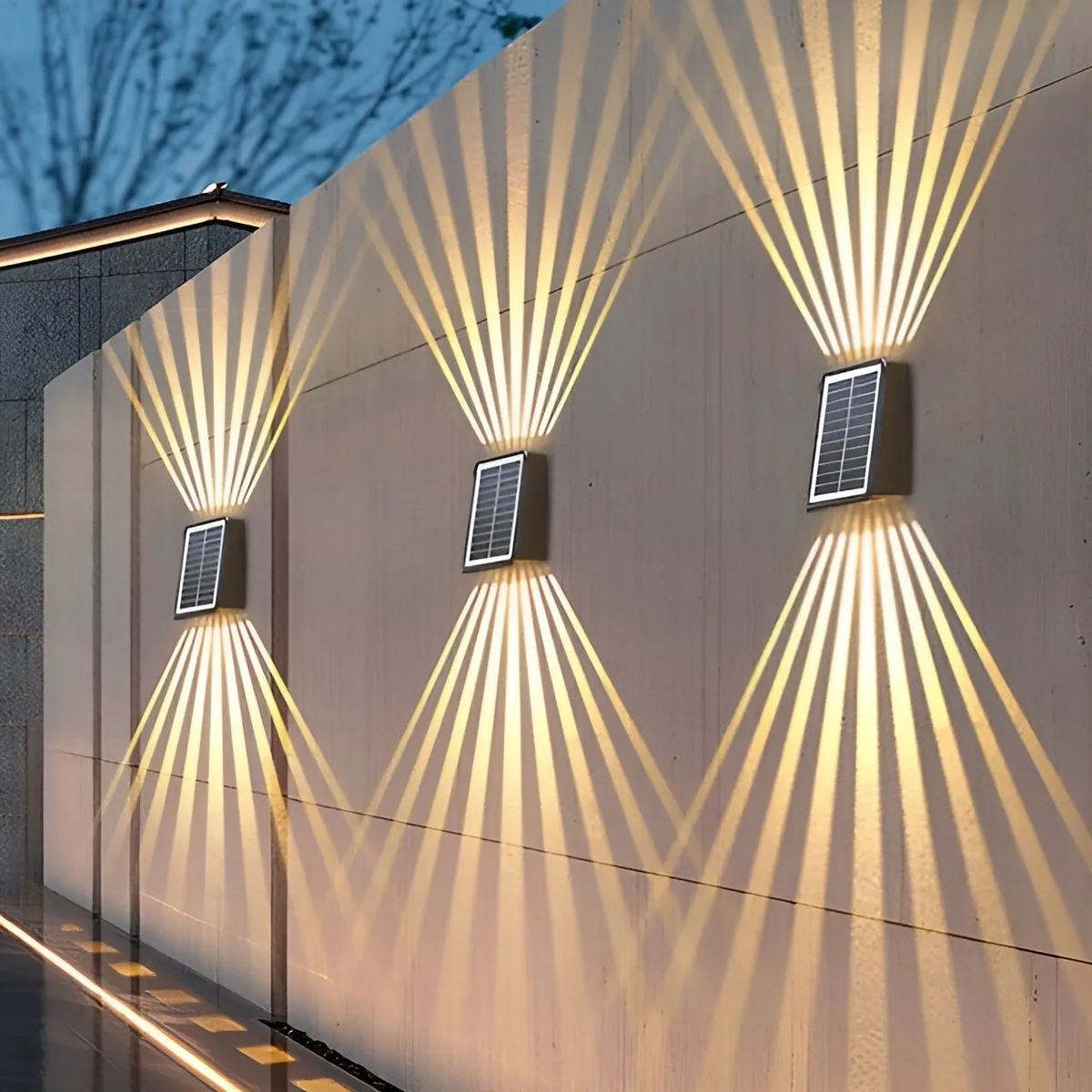 WallLight – Solar-powered LED wall light, double-shaded