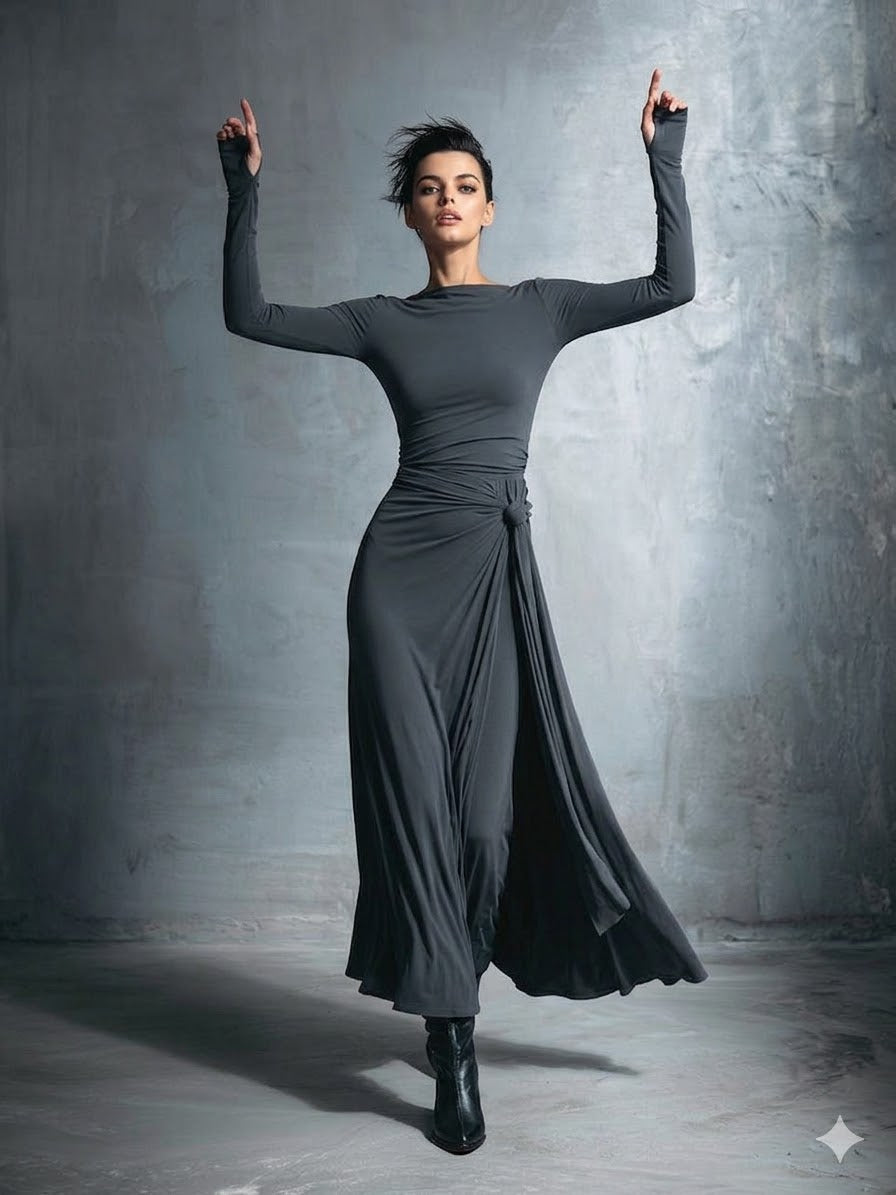 Maxi Dress Wrap Dress With Flowy Maxi Skirt