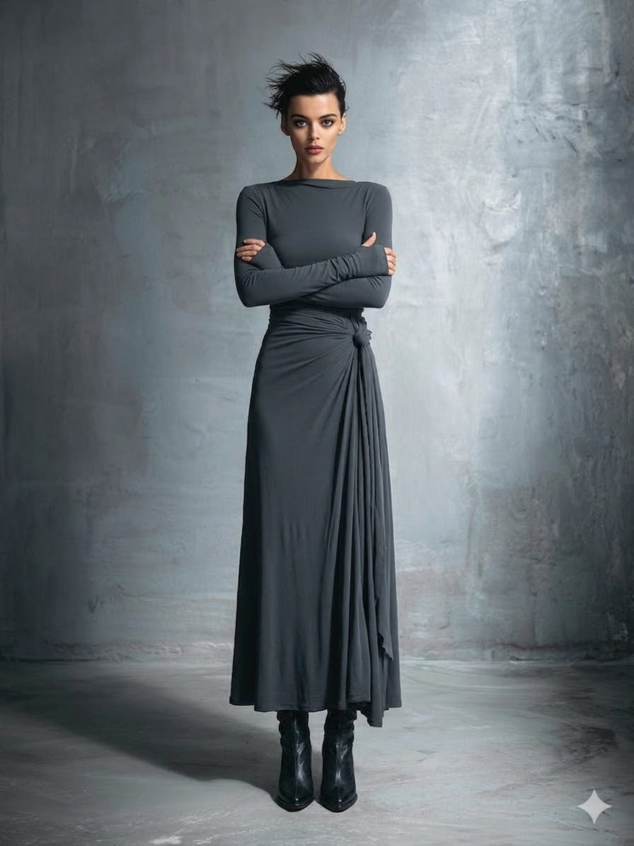 Maxi Dress Wrap Dress With Flowy Maxi Skirt