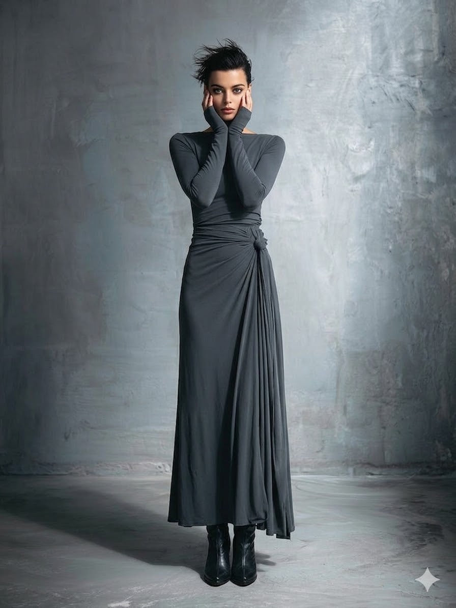 Maxi Dress Wrap Dress With Flowy Maxi Skirt