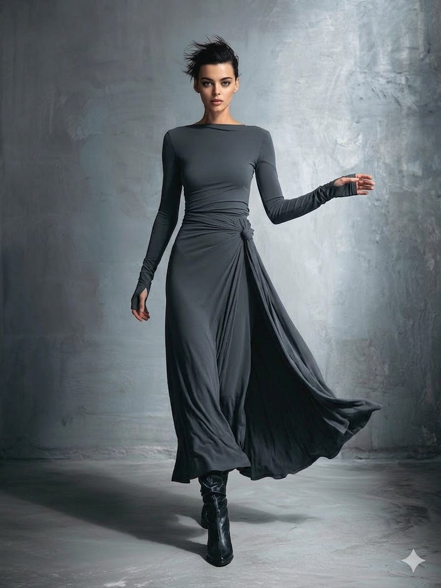 Maxi Dress Wrap Dress With Flowy Maxi Skirt
