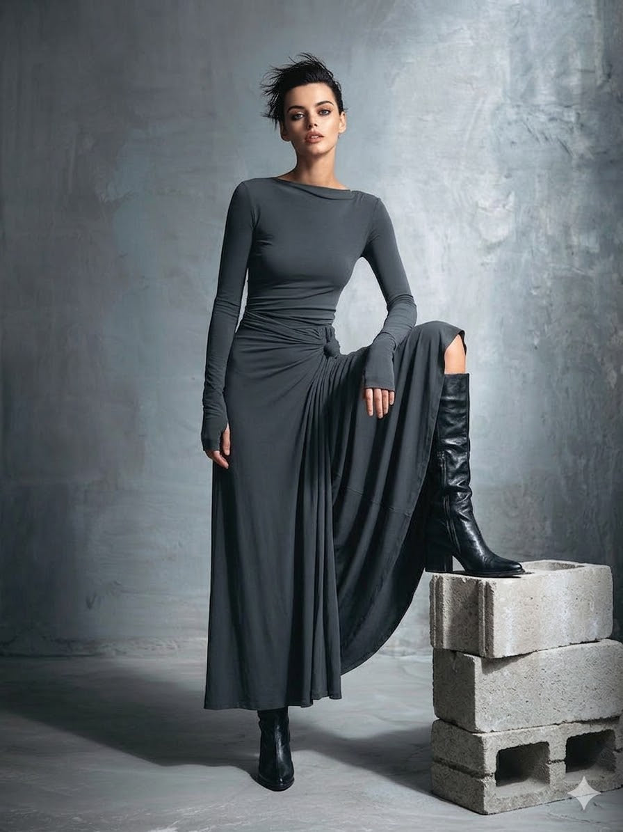 Maxi Dress Wrap Dress With Flowy Maxi Skirt