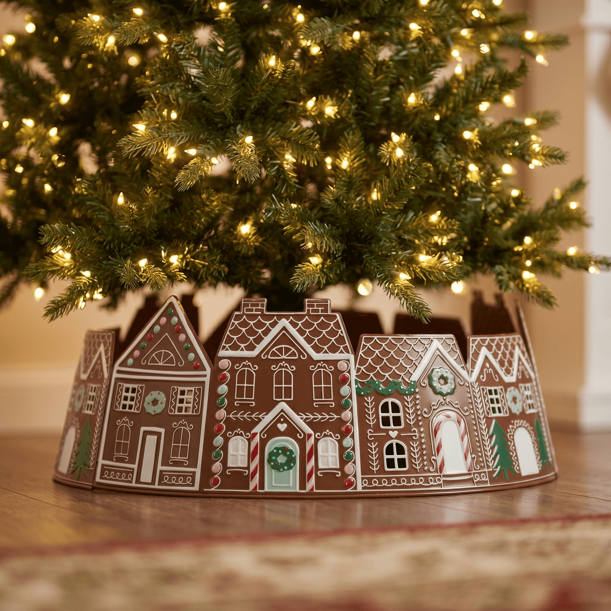 "Gingerbread Village" Christmas Tree Skirt – 70 cm
