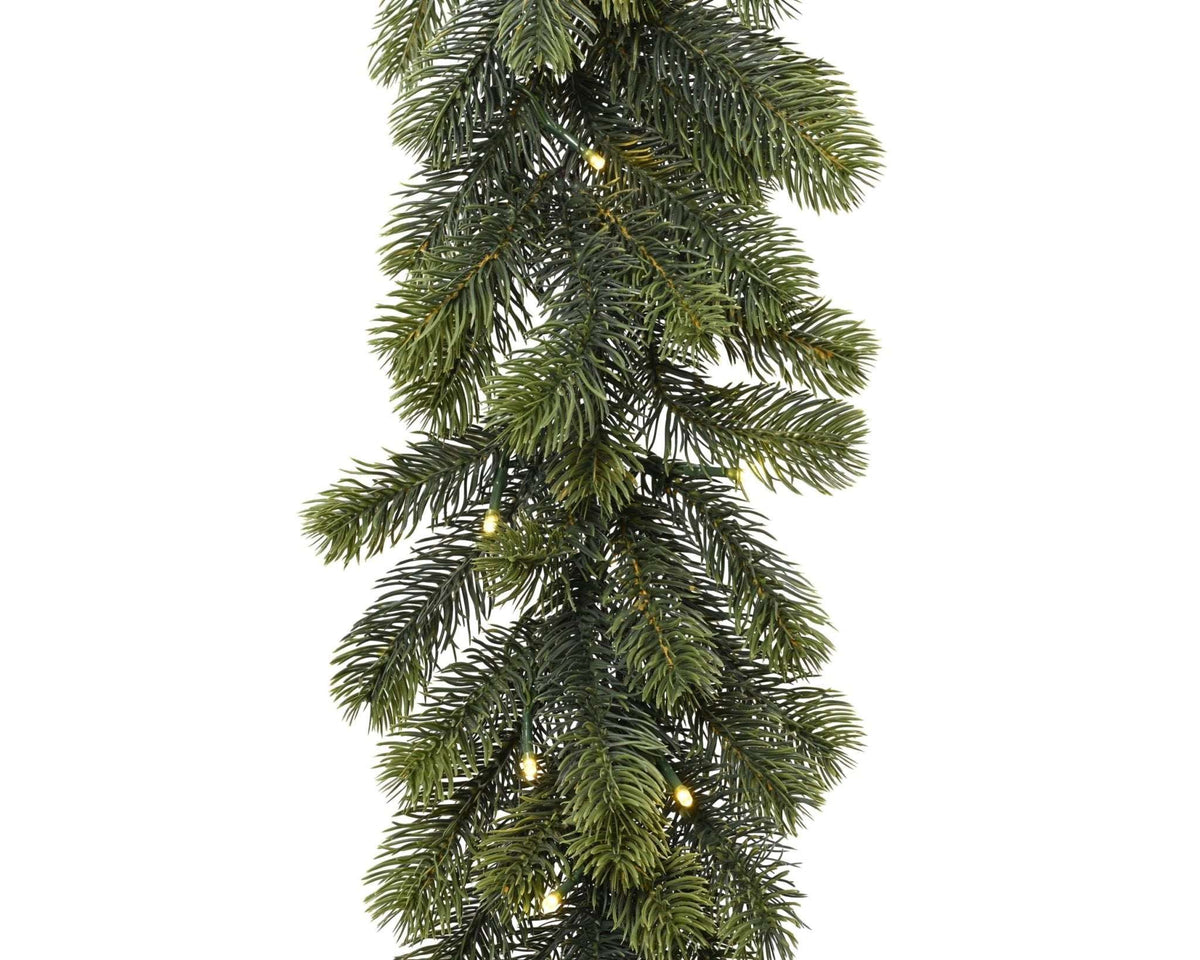 Wintry fir garland with LED – Indoor/Outdoor 270 cm