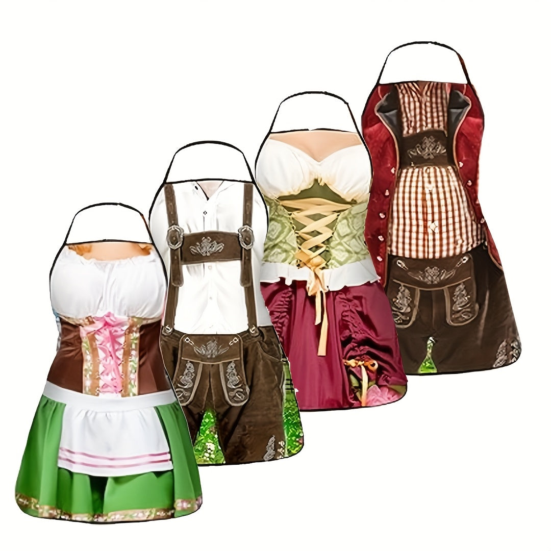 Oktoberfest Apron Set for Men & Women, 4-Piece BBQ Apron