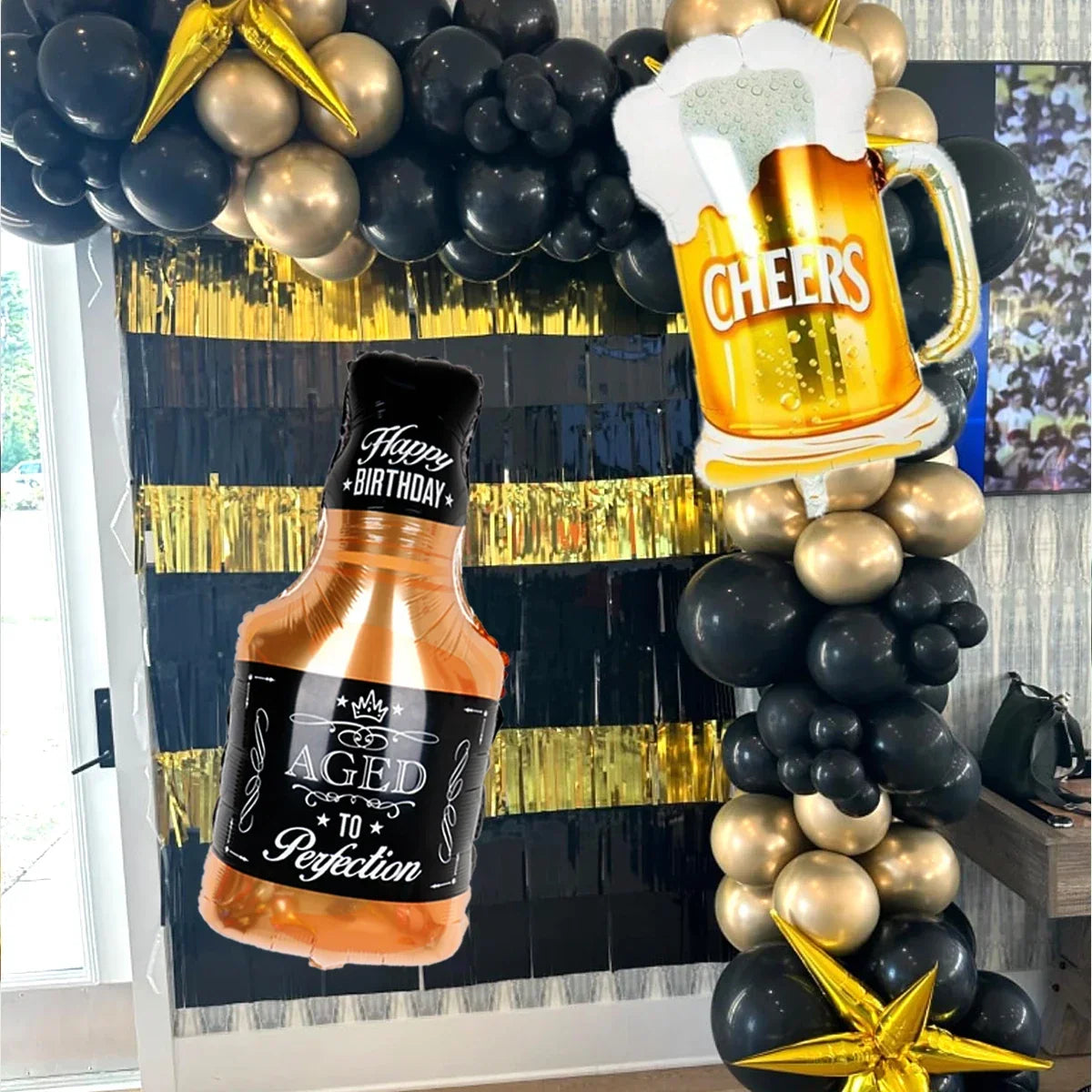 Oktoberfest bottle balloons beer & whiskey, party decorations 4 variants