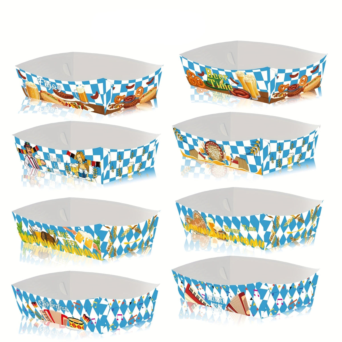 Oktoberfest paper snack bowls, diamond pattern, 2x24 pieces