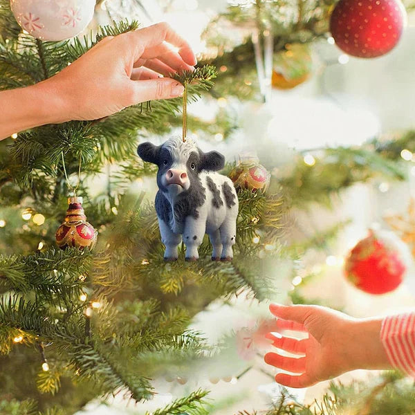 CowDecor Cartoon Cow Christmas Tree Ornament