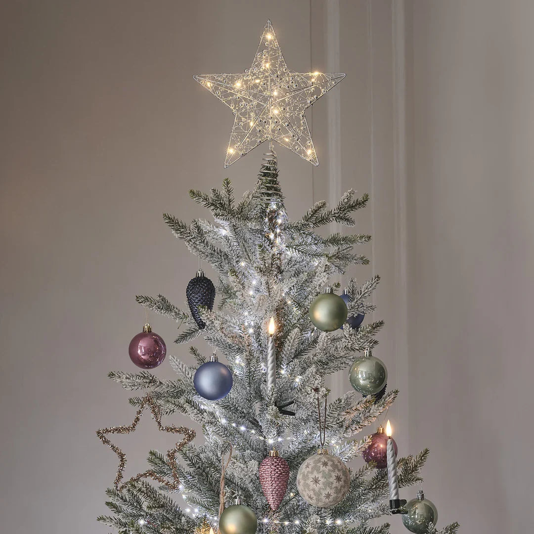 LED Christmas Tree Candles Silver Set – Pack of 10