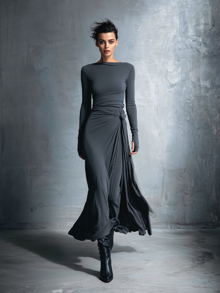 Maxi Dress Wrap Dress With Flowy Maxi Skirt