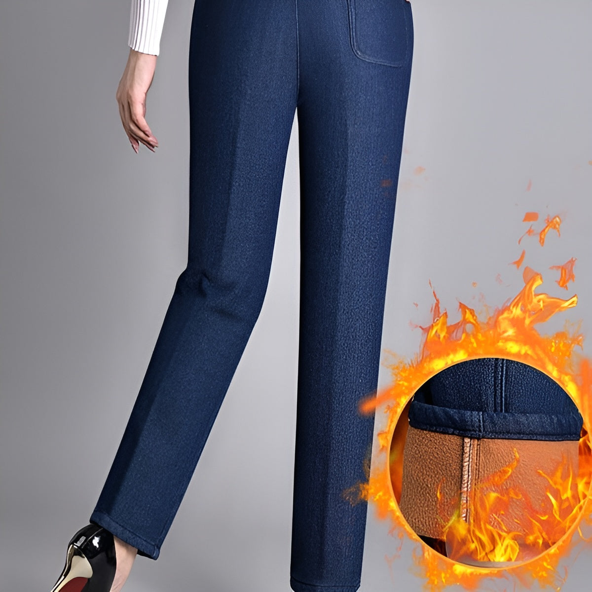 CasualJeans High-Waisted Straight-Leg Stretch Jeans