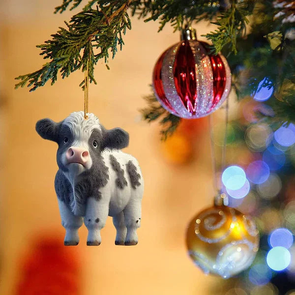CowDecor Cartoon Cow Christmas Tree Ornament