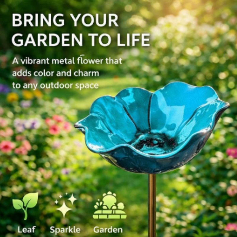 Flower-shaped bird bath for garden & balcony