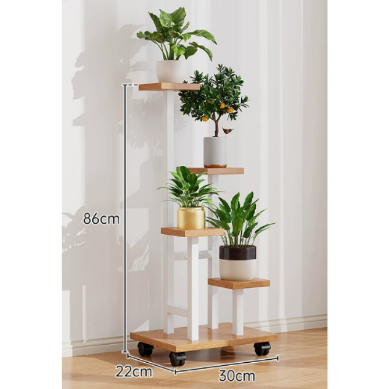 PlantStand Pflanzenständer in Naturholz/Weiß, Maßangaben 86x30x22cm