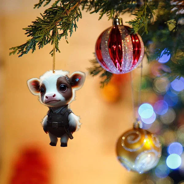 CowDecor Cartoon Cow Christmas Tree Ornament