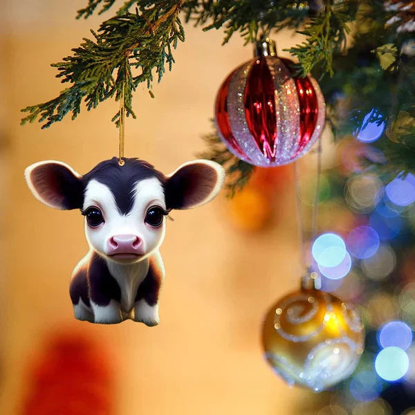 CowDecor Cartoon Cow Christmas Tree Ornament