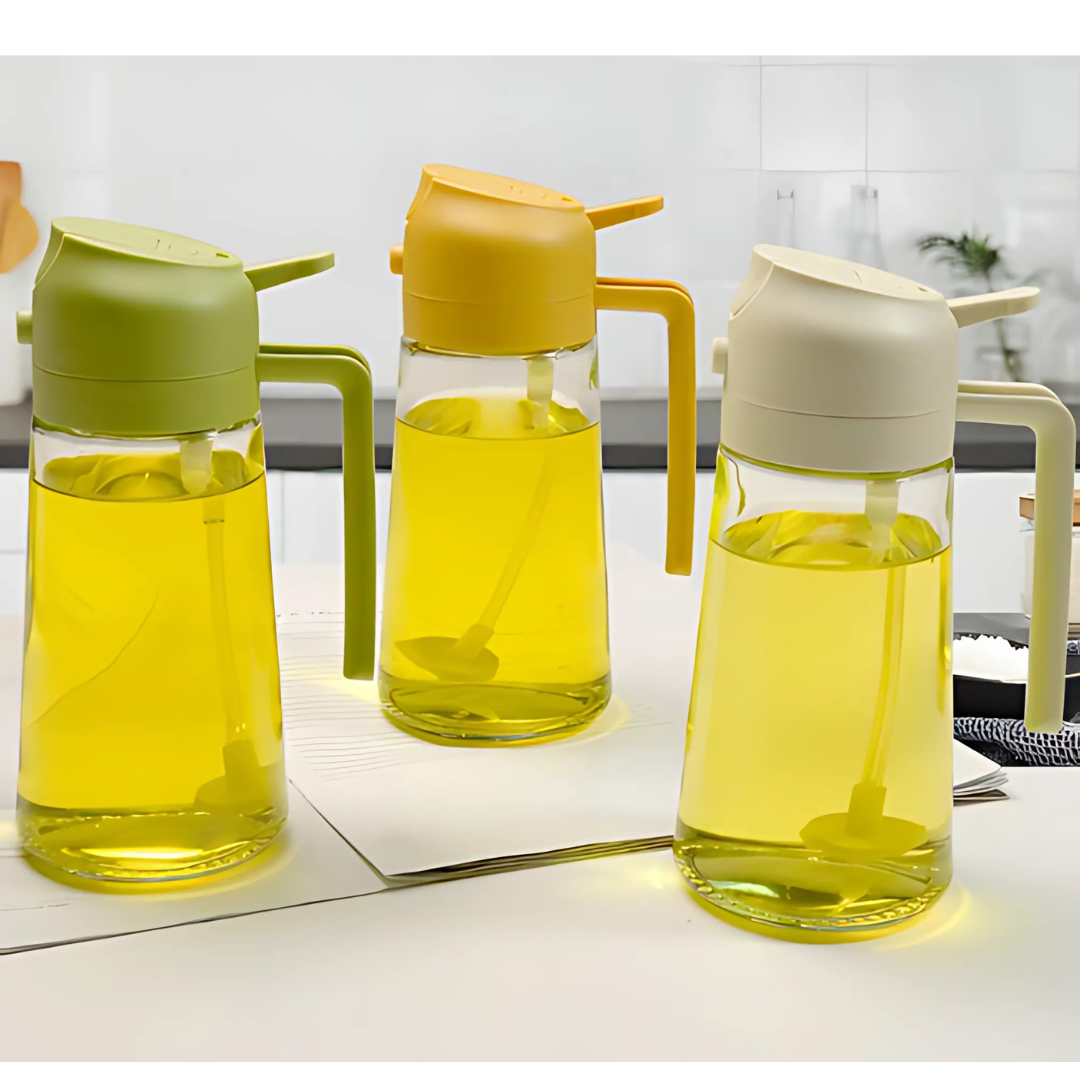 Oil Dispenser 2-in-1 Glass Dispenser for Spraying and Pouring