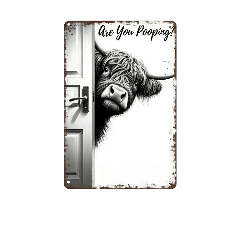 CowFrame – Funny Rustic Highland Cow Picture Frame Sign