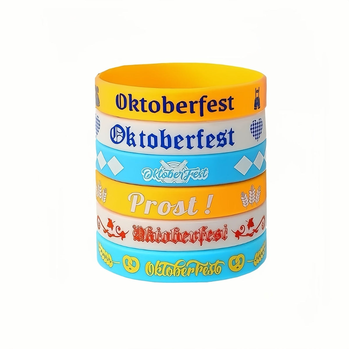 Oktoberfest silicone bracelets, 24-piece party accessory set