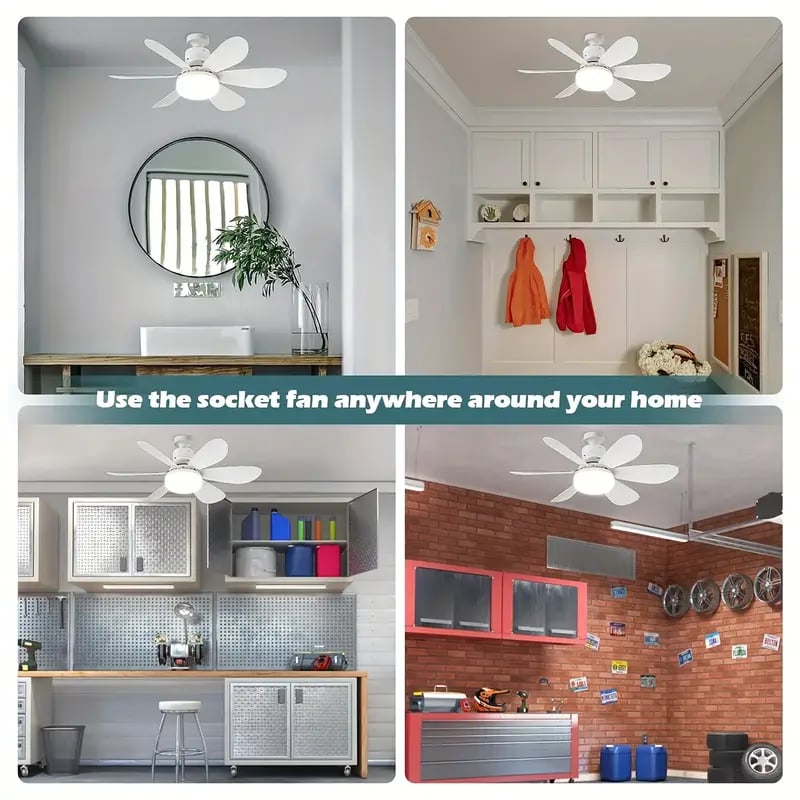 IlluminatedFan – 2-in-1 cooling fan with LED light, socket mount