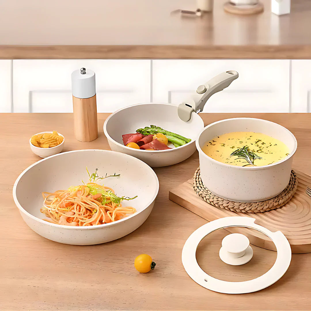 CeramicPans Ceramic Pan Set with Detachable Handles